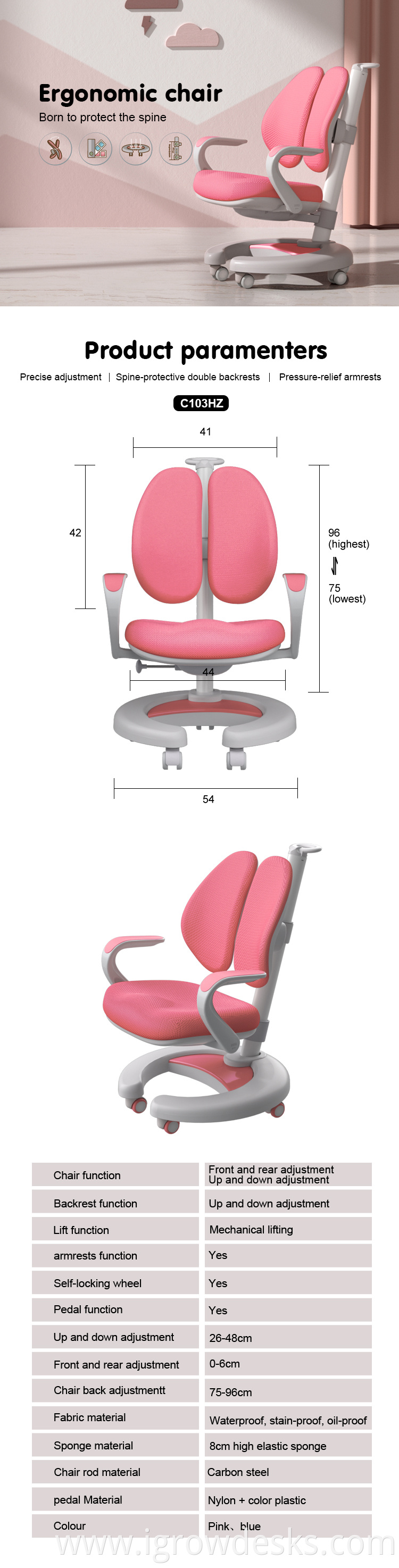 study chair with desk